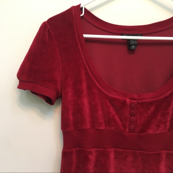 MNG Casual Sportswear Red Velvet Dress - Picture 2 of 4